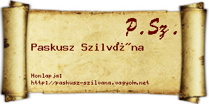 Paskusz Szilvána névjegykártya